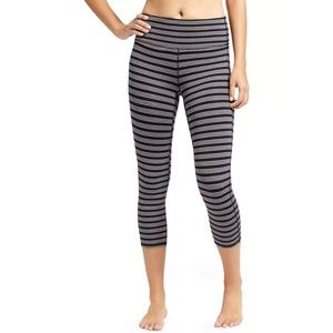 Athleta High Rise Heather Striped Chaturanga Capri
